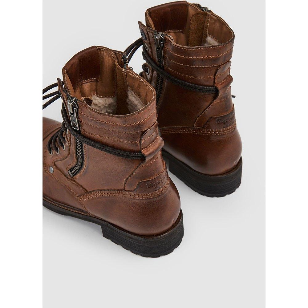 Pepe Jeans Melting Combat Warm Boots in Brown | Lyst