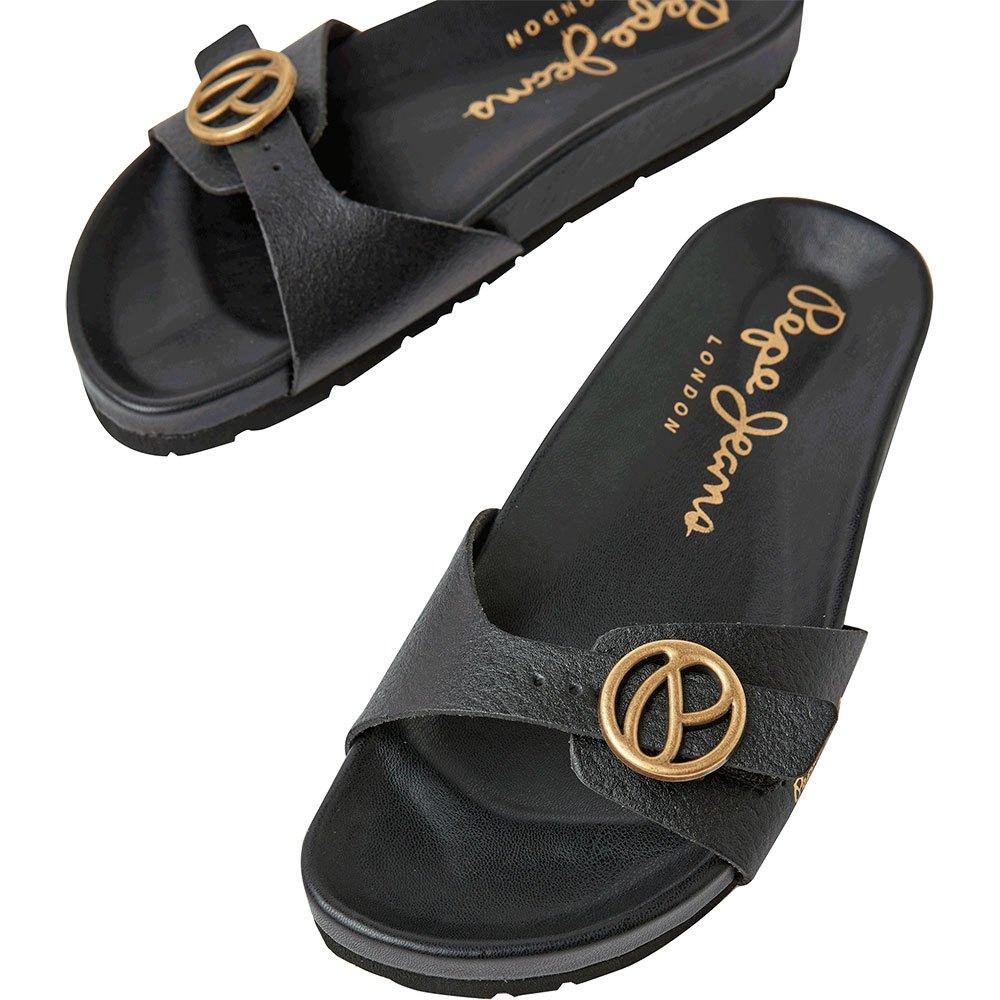 Pepe Jeans Oban Signature Sandals Eu 36 Woman in Black | Lyst