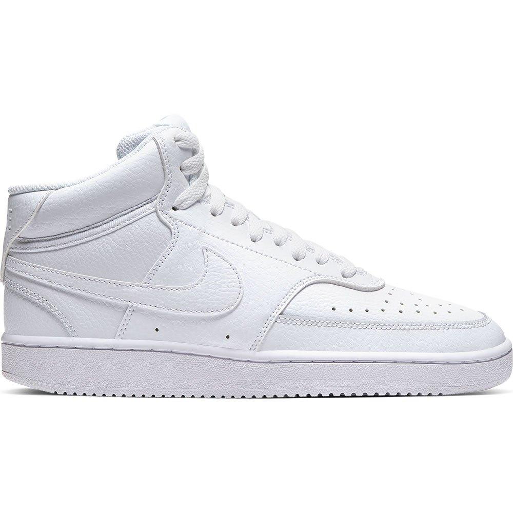 Nike Court Vision Mid Trainers in White / White / White (White) | Lyst