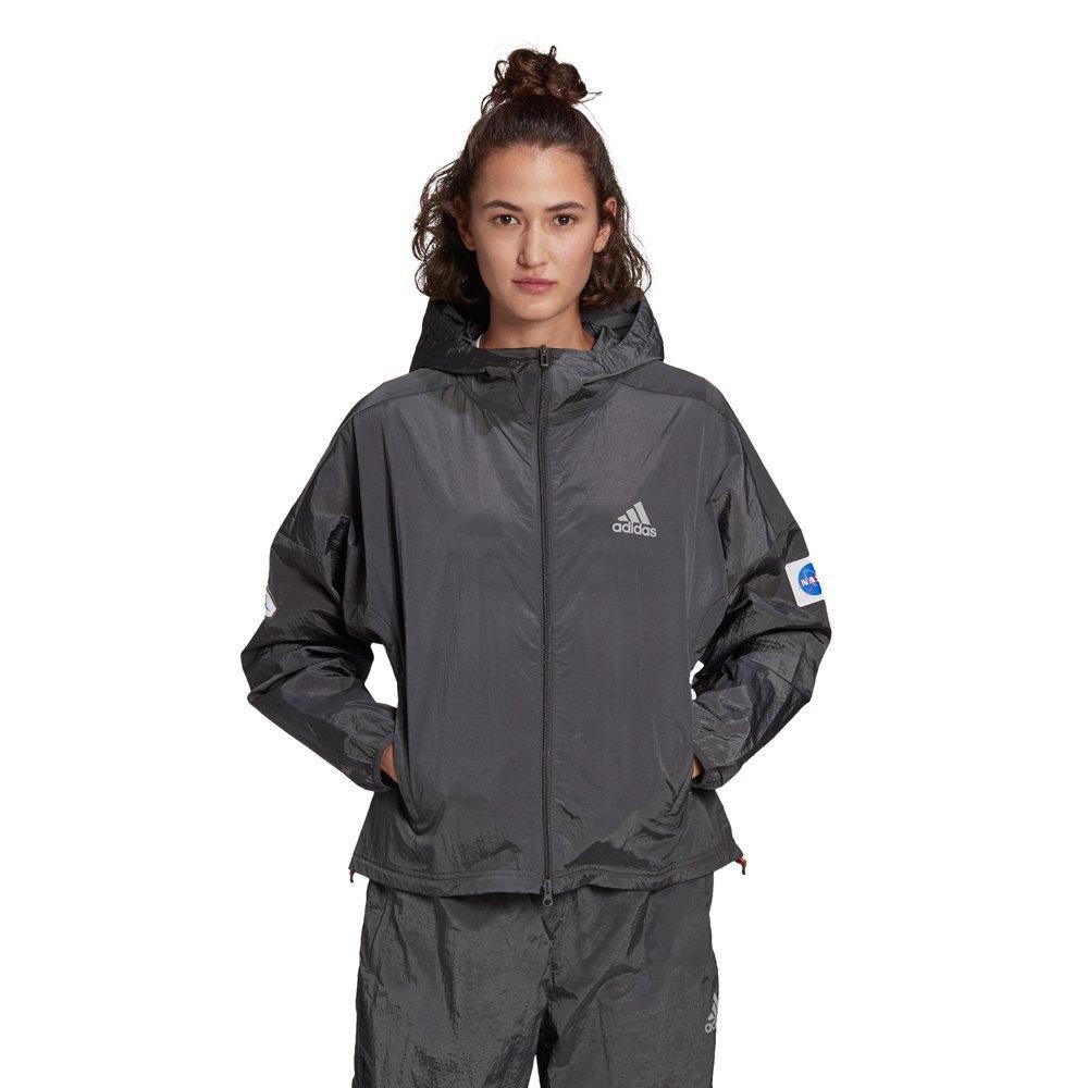 adidas Sportswear Sportswear Crop Windbreaker Jacket in Gray | Lyst