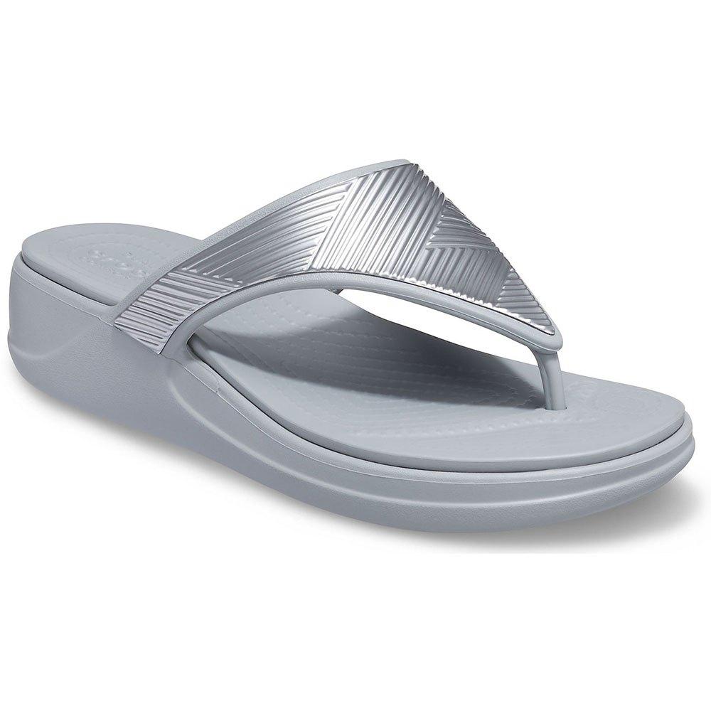 crocs monterey metallic wedge flip
