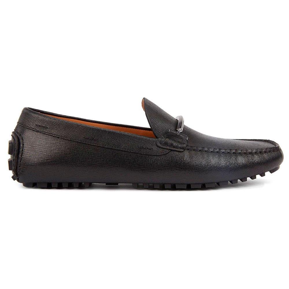 BOSS by HUGO BOSS Leather Driver Moccasin Shoes in Black for Men | Lyst