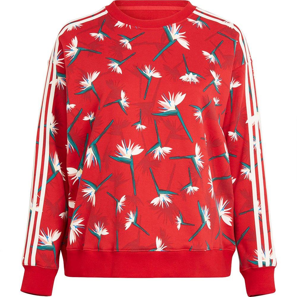 adidas Originals Crew Big Sweatshirt in Red | Lyst