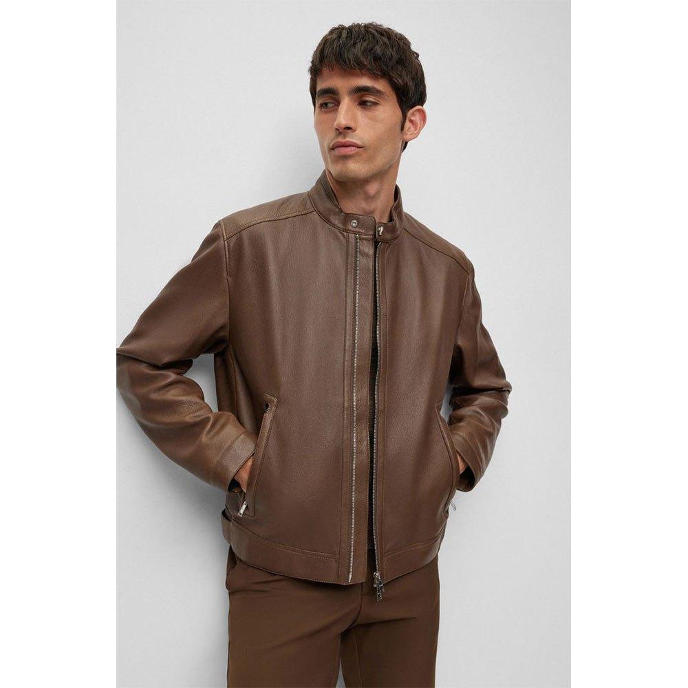 BOSS by HUGO BOSS Monty 10251390 Leather Jacket in Brown for Men | Lyst