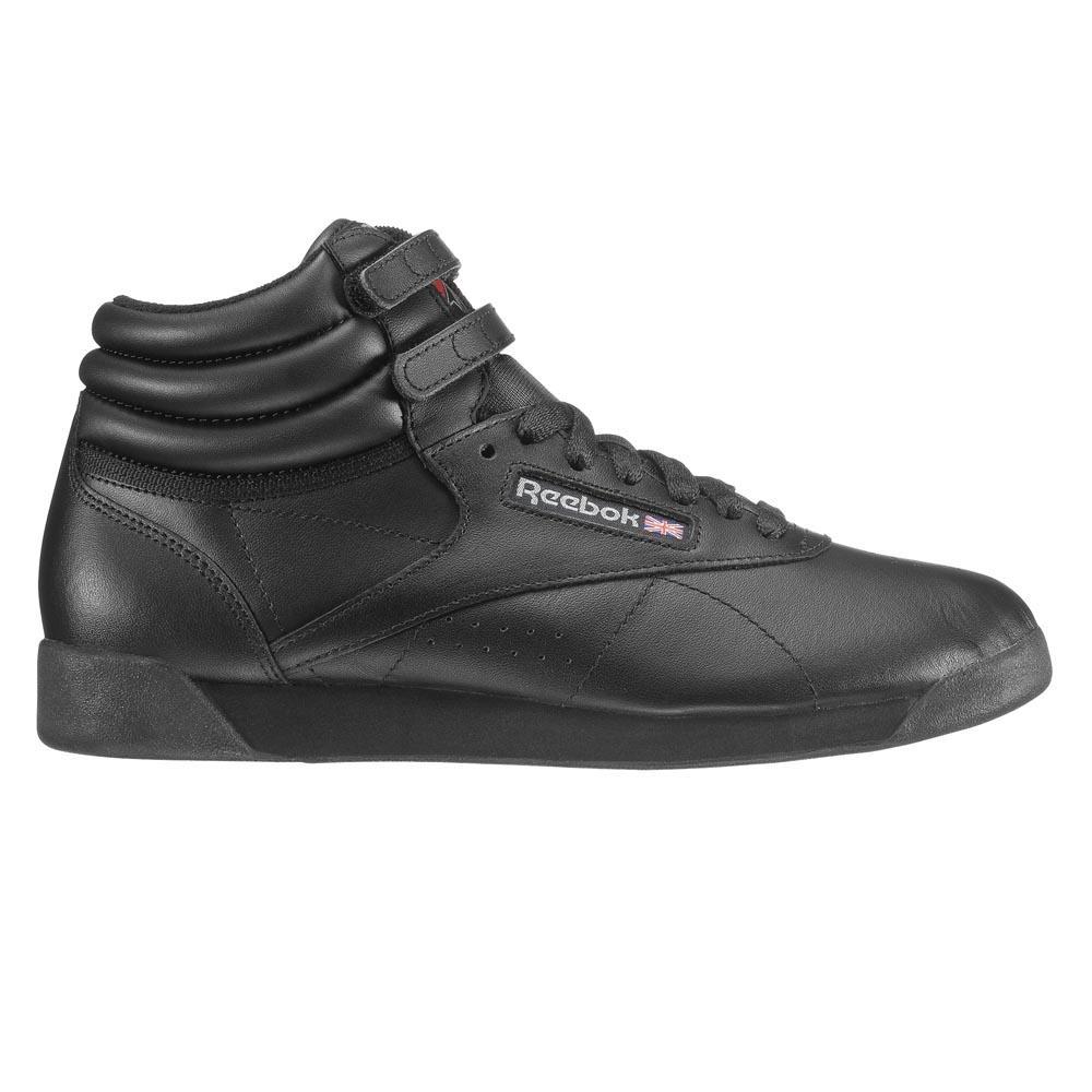 Reebok Leather Freestyle Hi in Black - Lyst