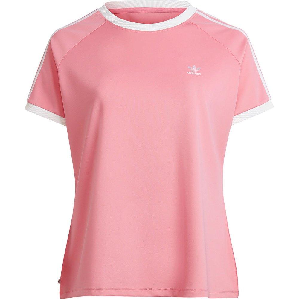 adidas Originals Adicolor Classics Slim 3 Stripes Big Short Sleeve T-shirt  in Pink | Lyst