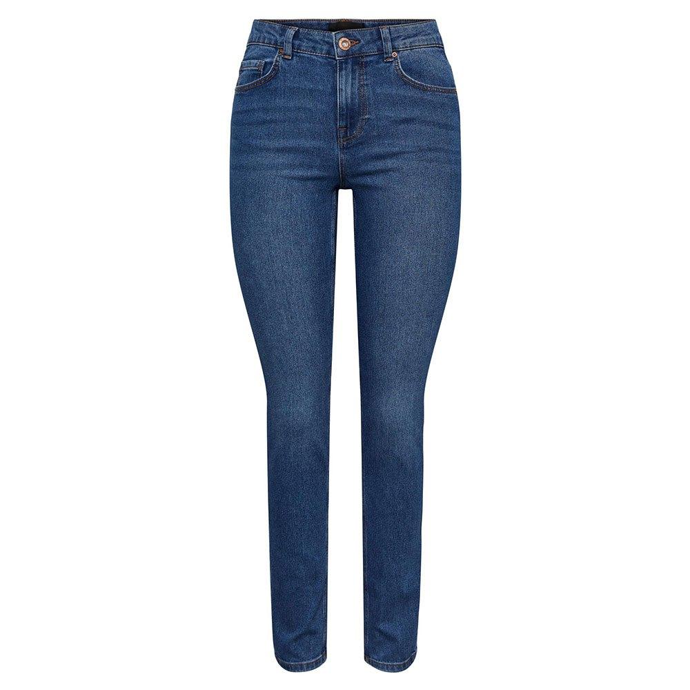 Pieces Nunna Mb105 Slim Fit Mid Waist Jeans in Blue | Lyst