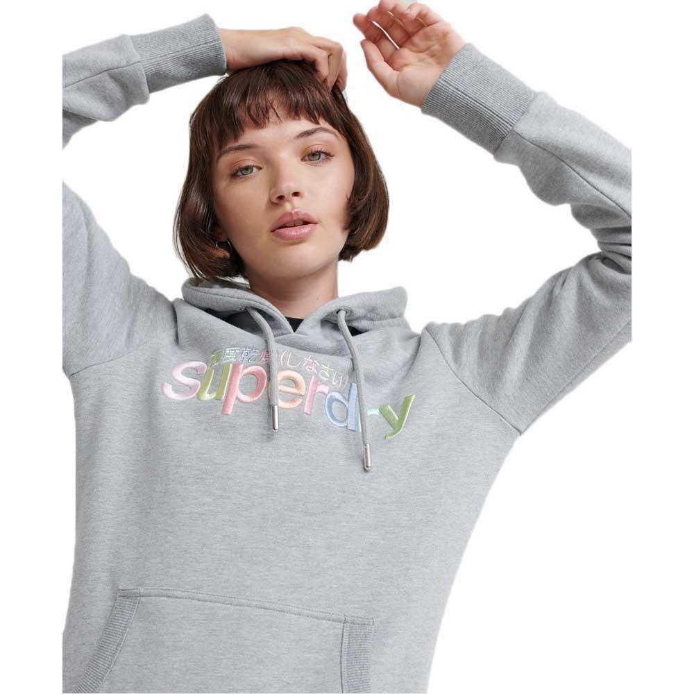 Superdry Rainbow Embroidered Hoodie in Gray | Lyst