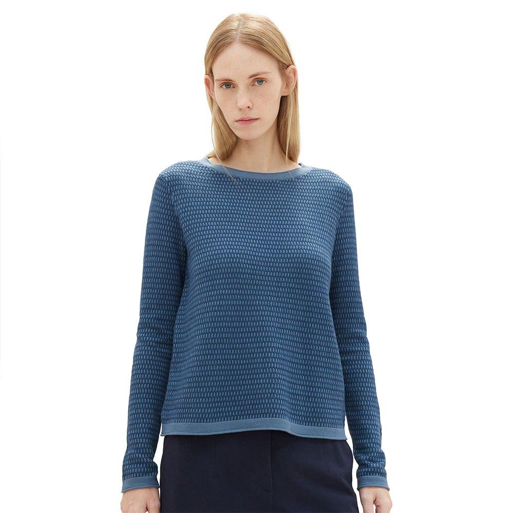 Tom Tailor 1039316 Knit Cotton Tructure Weater Woman in Blue | Lyst