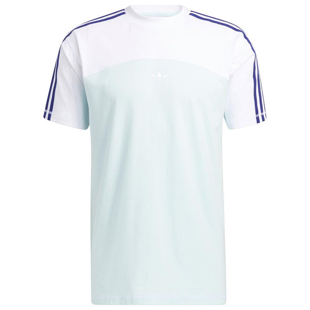 adidas Originals Cotton Blocked 3 Stripes Short Sleeve T-shirt in White for  Men | Lyst