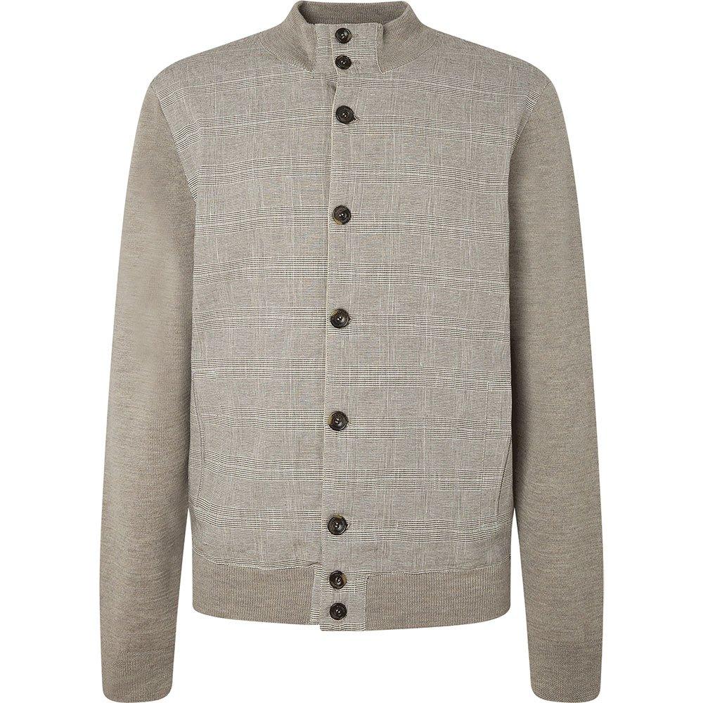 Hackett Fabric Front Front Button Cardigan in Gray for Men | Lyst