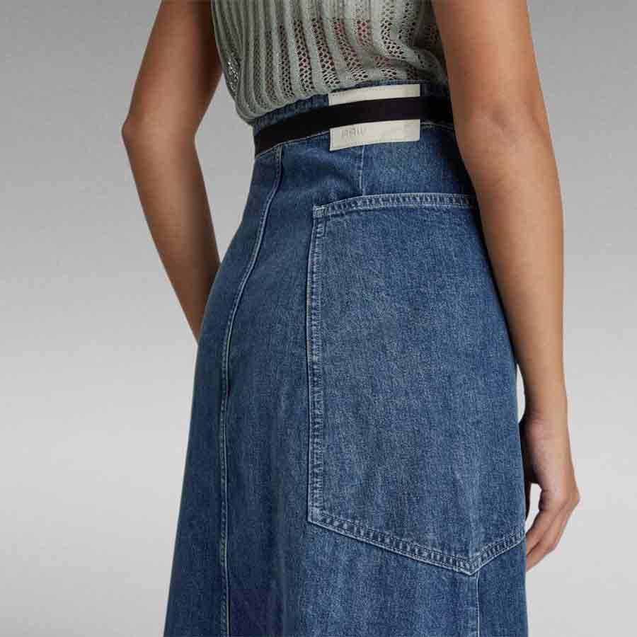 G-Star RAW A-line Maxi Wrap Skirt in Blue | Lyst