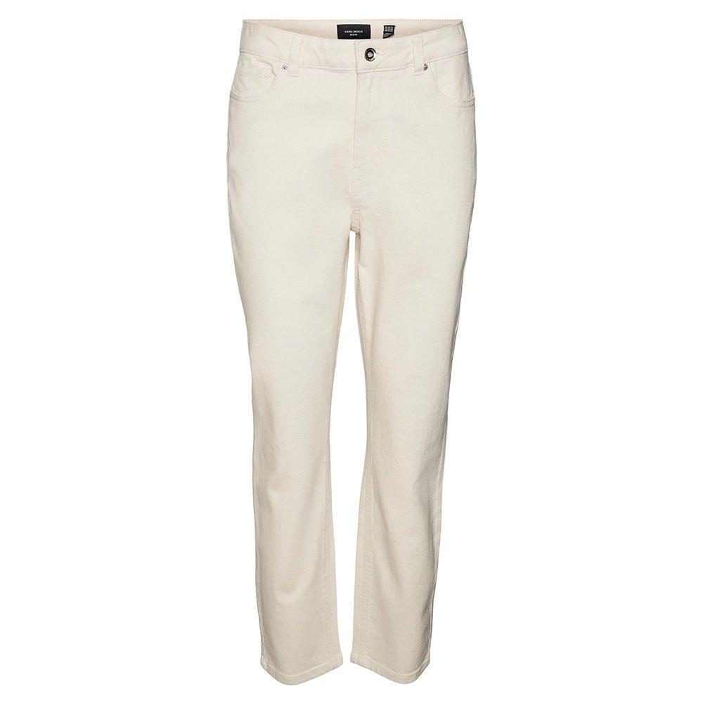 Vero Moda Brenda Straight Ankle Fit Jeans Natural | Lyst