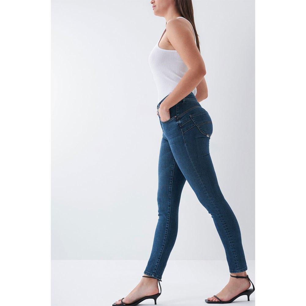 Salsa Jeans Intermediate Wash Skinny Push Secret High Waist Jeans | Lyst