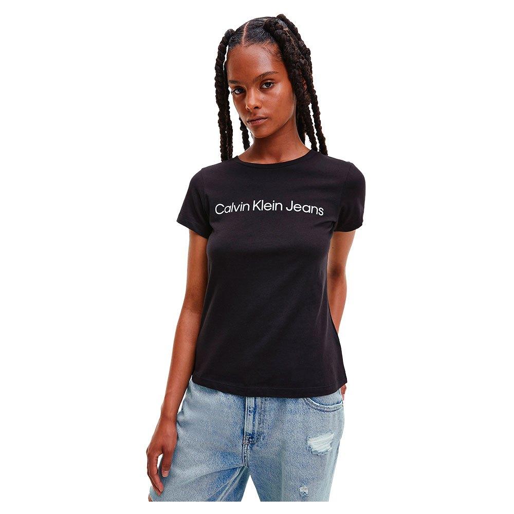 Calvin Klein Core Institutional Logo Slim Fit Short Sleeve T-shirt in Black  | Lyst
