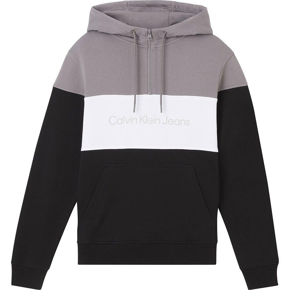 Calvin Klein Colorblock Hoodie in Black for Men | Lyst