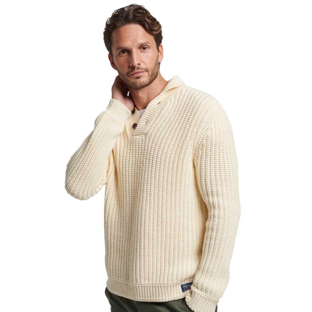 Superdry Vintage Shaw Sweater in Natural for Men | Lyst