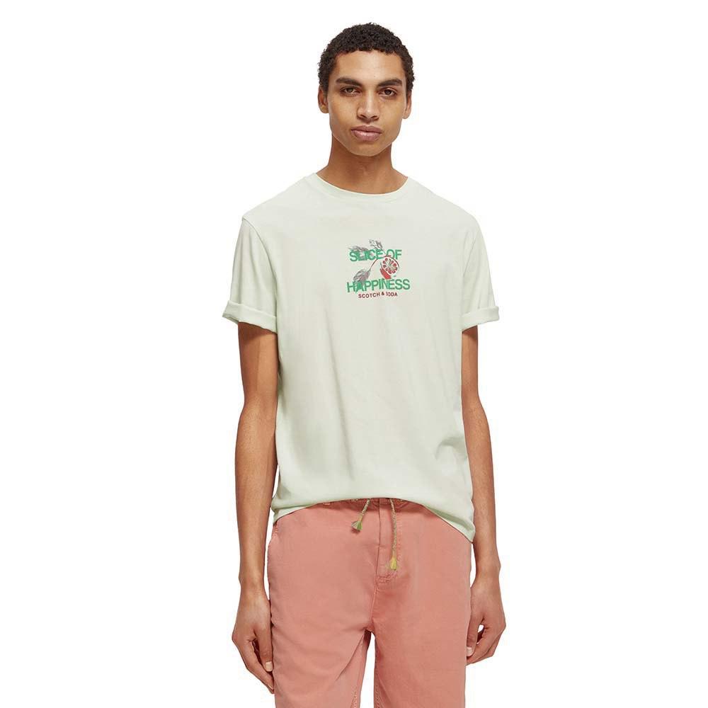 Scotch & Soda Forever Suer Artwork Short Sleeve T-shirt in Green