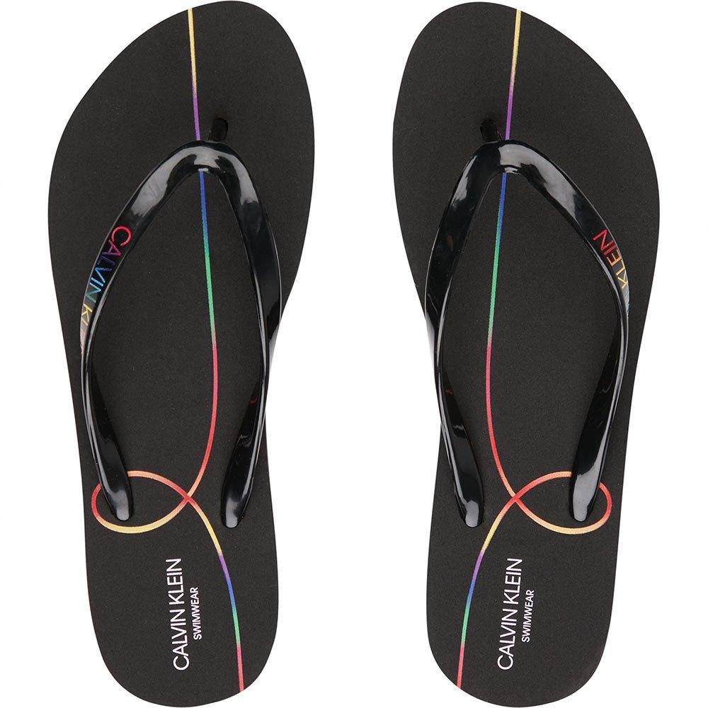 black calvin klein flip flops