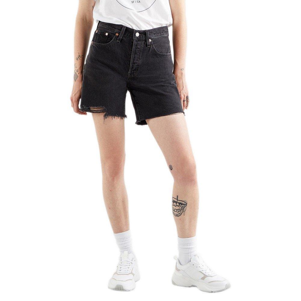 Levi's 501 Mid Thigh Denim Shorts in Black | Lyst