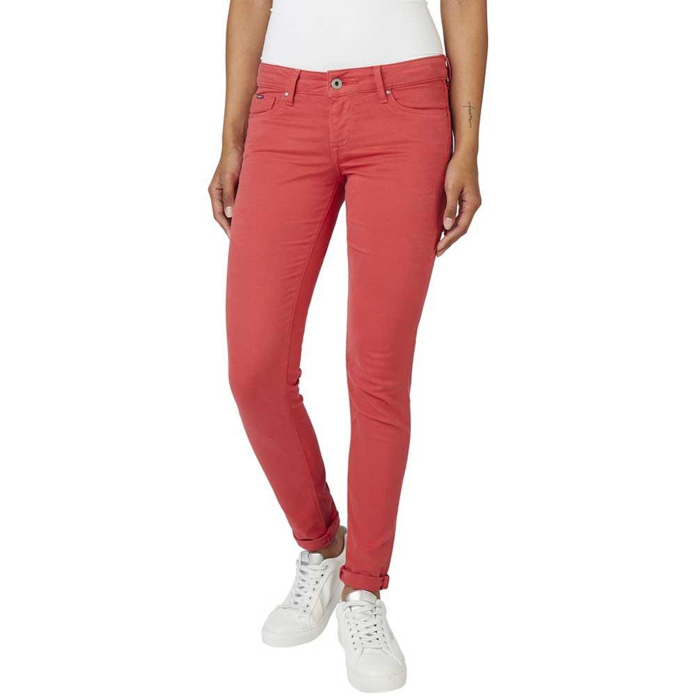 Pepe Jeans Soho Mid Waist Pants in Red | Lyst