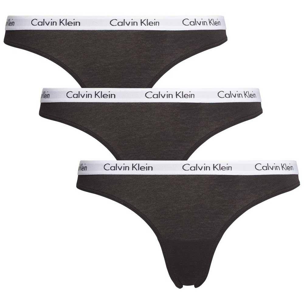 Calvin Klein Cotton 3 Pack Thongs - Carousel in Black / Black / Black  (Black) - Save 52% | Lyst