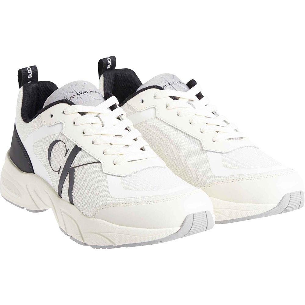 Calvin Klein Retro Laceup Trainers in White for Men | Lyst