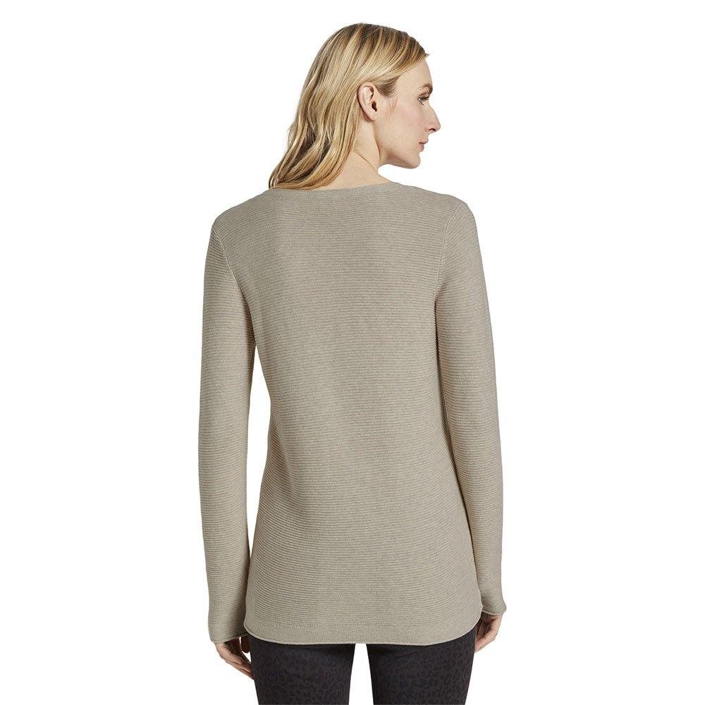 Tom Tailor Cotton Ottoman Sweater in Gray | Lyst