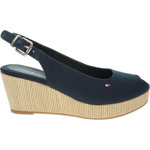 Tommy Hilfiger Iconic Elba Sling Back Wedge Sandals in Blue | Lyst