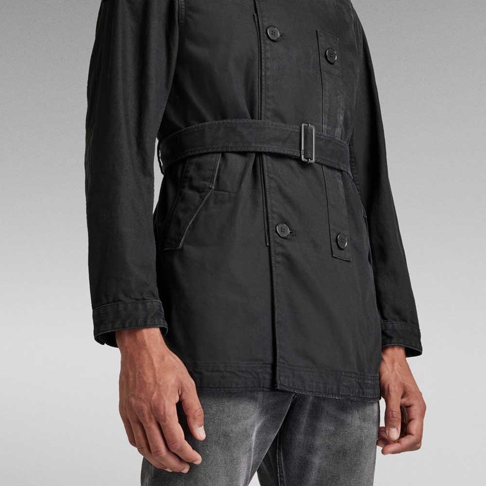 G-Star RAW G-tar Double Breated Loop Trench Jacket in Black for Men | Lyst