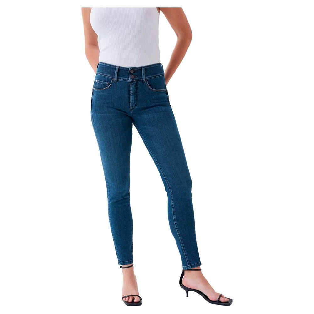 Salsa Jeans Intermediate Wash Skinny Push In Secret High Waist Jeans in  Blue | Lyst