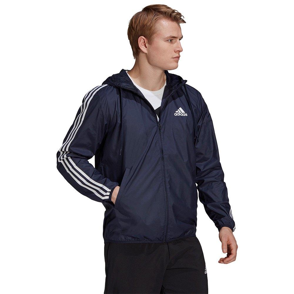 adidas Sportswear Adida Portwear 3 Tripe Woven Windbreaker Jacket in Blue  for Men | Lyst