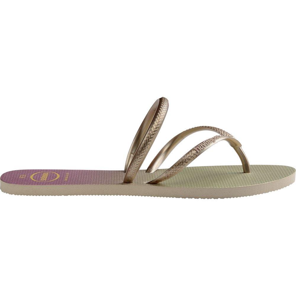 Havaianas Flat Duo Iridescent Slides in Gray for Men | Lyst