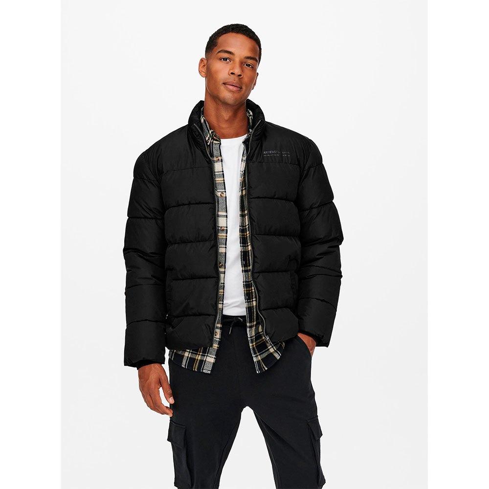 Only & Sons Melvin Life Puffer Jacket in Black for Men | Lyst