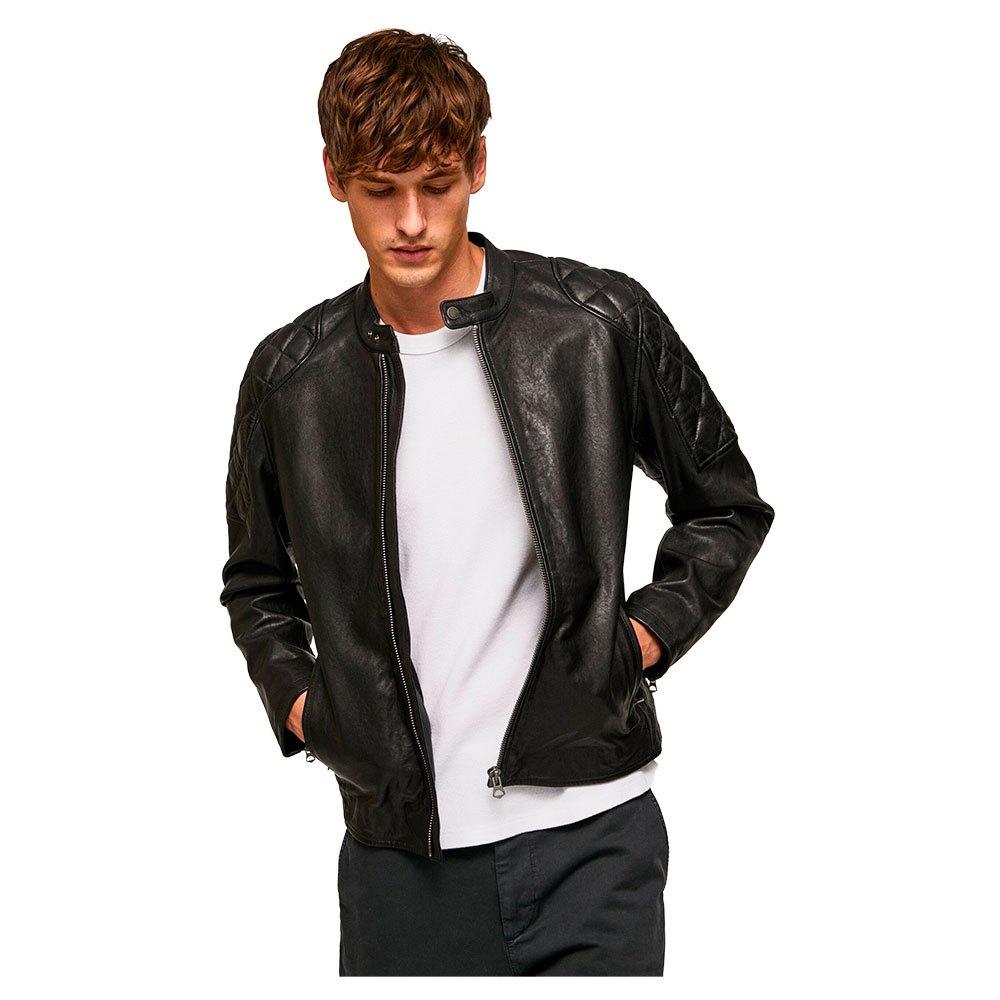 Pepe Jeans Pepe Jean Cooper Eather Jacket Back X An in Black for Men | Lyst