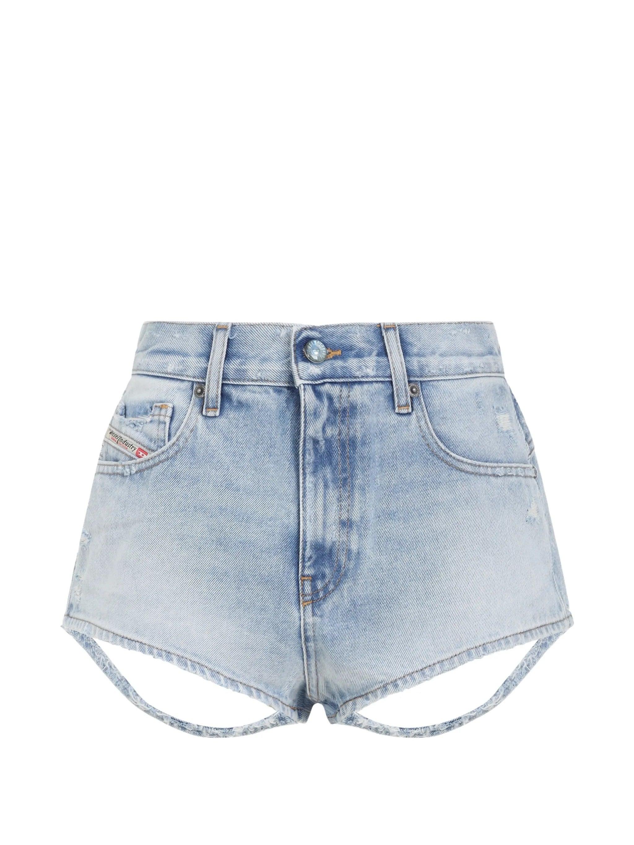 Short En Jean Diesel Femme – Taille S, Bleu Clair, été, 5 Poches, Occasion Très Bon état