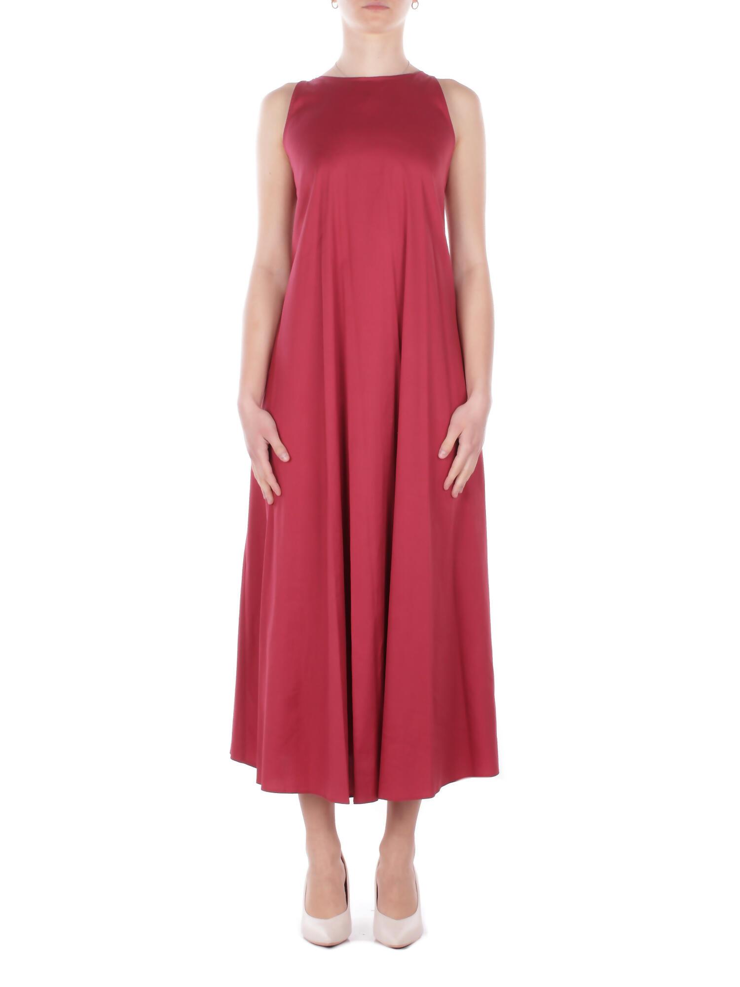 strapless open back dress Max Mara Studio Mammola Red Long draped cady dress – Think Bubbles main image 0