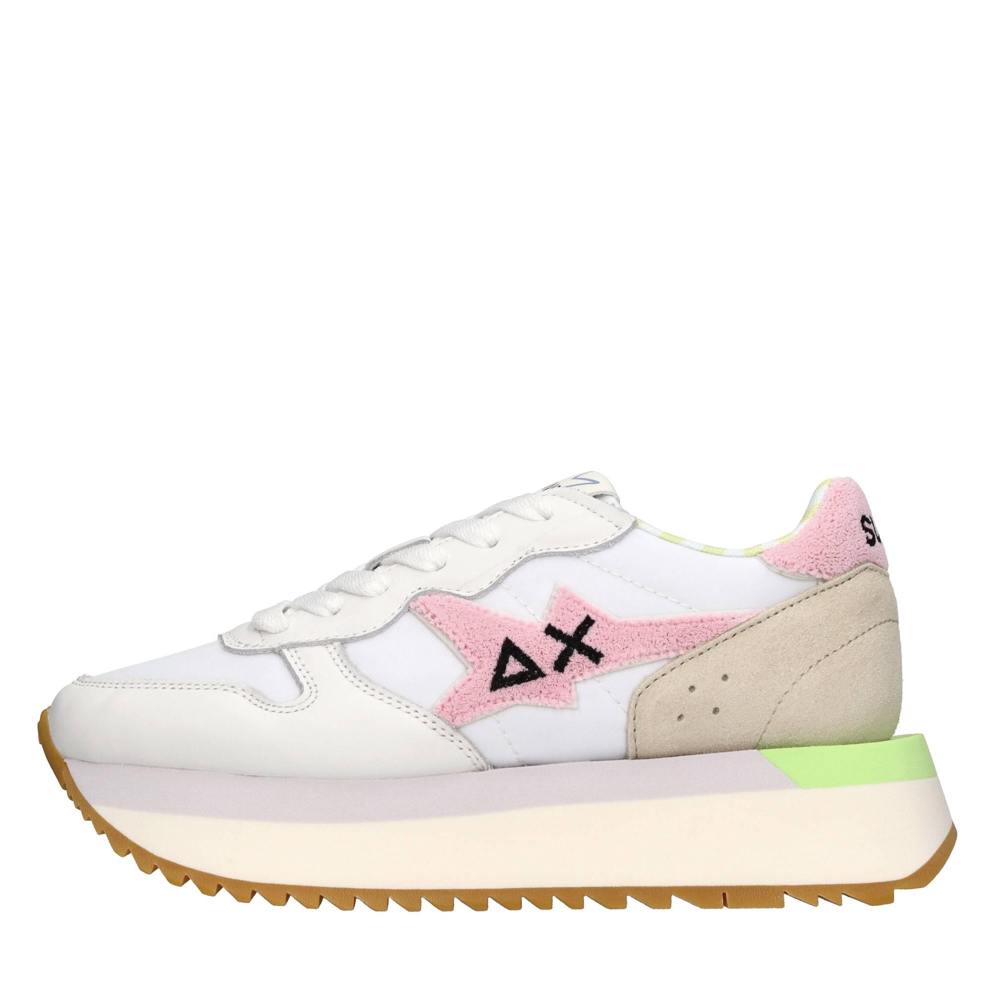 スニーカー SUN68 Woman Sneakers Water Z33201 94 Katy Printed White And Off White Leather Sneaker - Woman