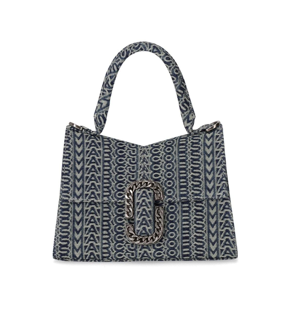 セール☆MARC JACOBS THE MONOGRAM DENIM ST MARC TOP HANDLE MARC JACOBS The Washed Monogram Denim St. Marc Top Handle
