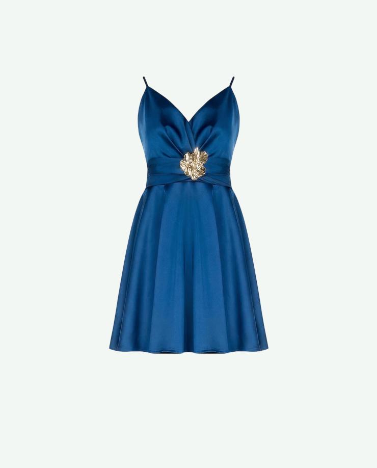 electric blue dresses Cut Out Metallic Jersey Mini Dress in Electric Blue - 4