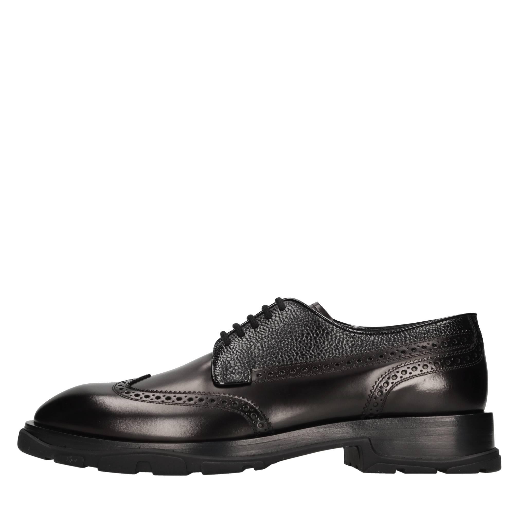Alexander McQueen Dyed Black Oxford Leather Shoes Men main image 3