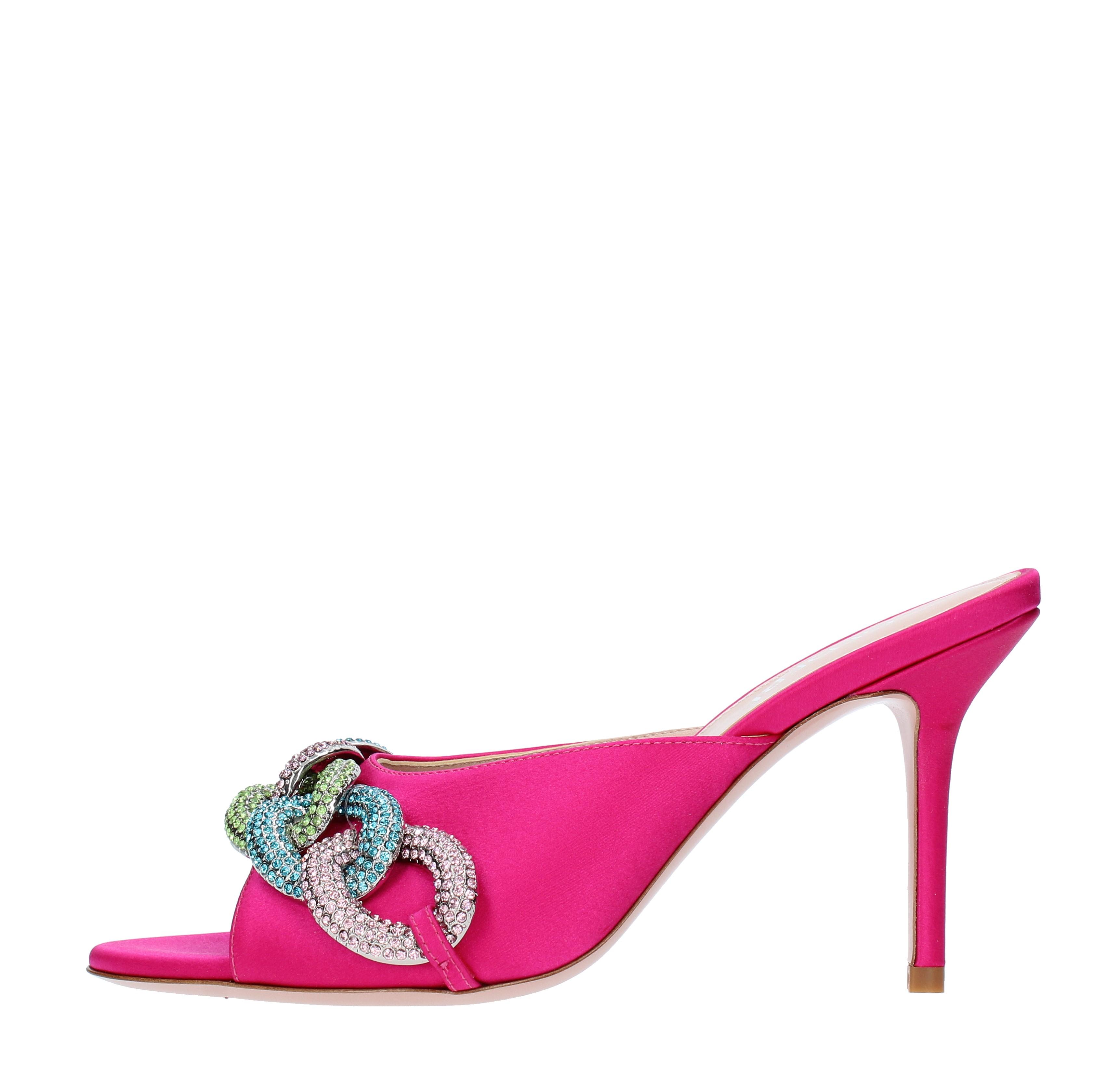 サンダル・ミュール Gedebe High-Heeled Fuchsia Sandals With Intertwined Straps Gedebe High-Heeled Fuchsia Sandals With Intertwined Straps