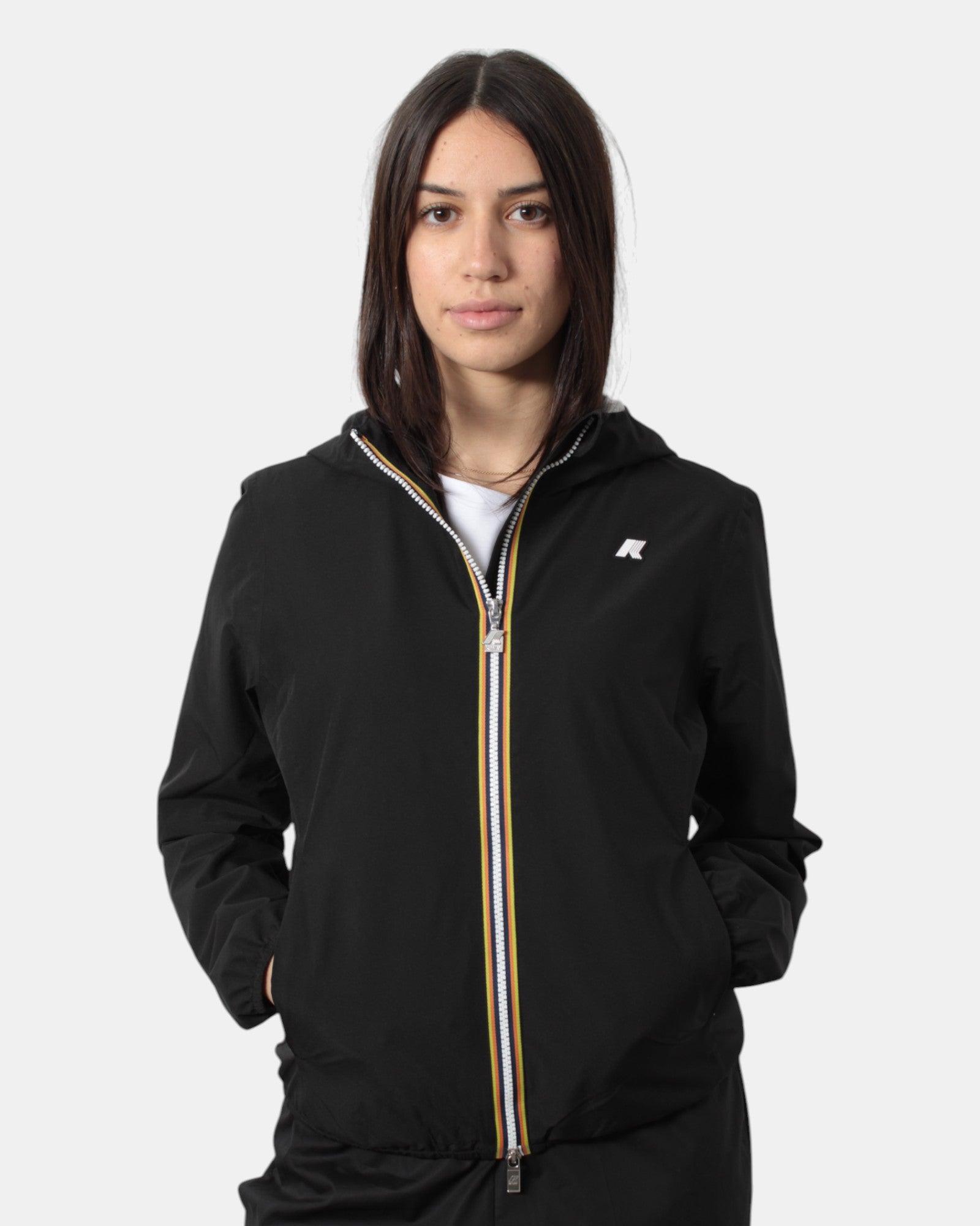 ジャケット K-WAY Woman Jacket Black K41317W ALF Jackets Woman LILY PLUS.2 REVERSIBLE Short BLACK P-BEIGE LT