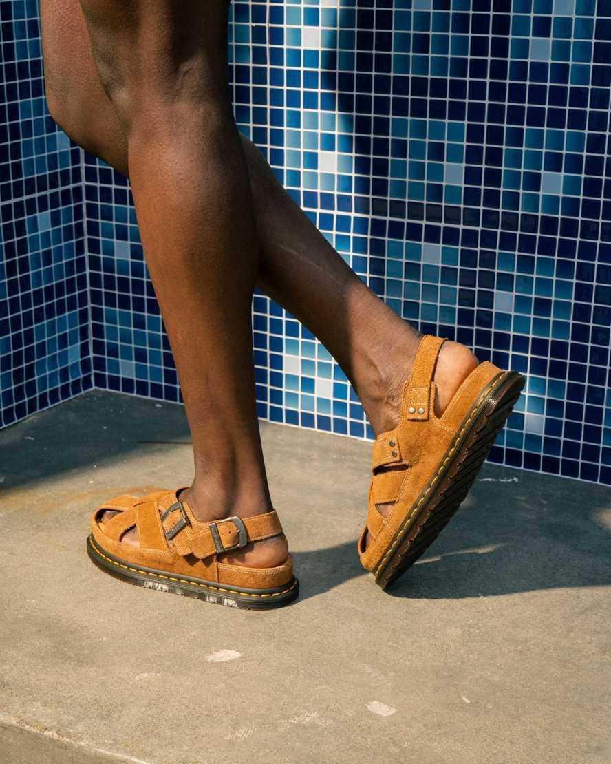 Dr. Martens Leather Archive Fisherman Suede Sandals in Brown  display picture 2