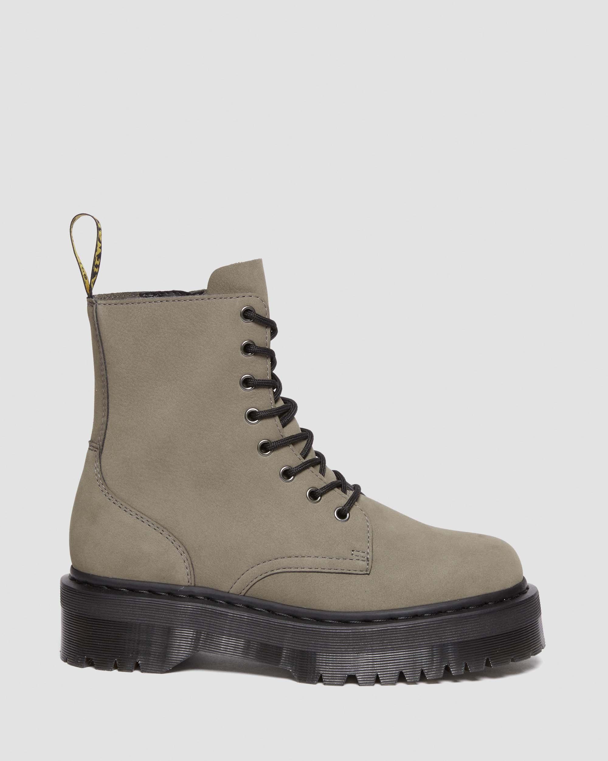 Dr. Martens Jadon Milled Nubuck Platform Boots in Gray for Men | Lyst
