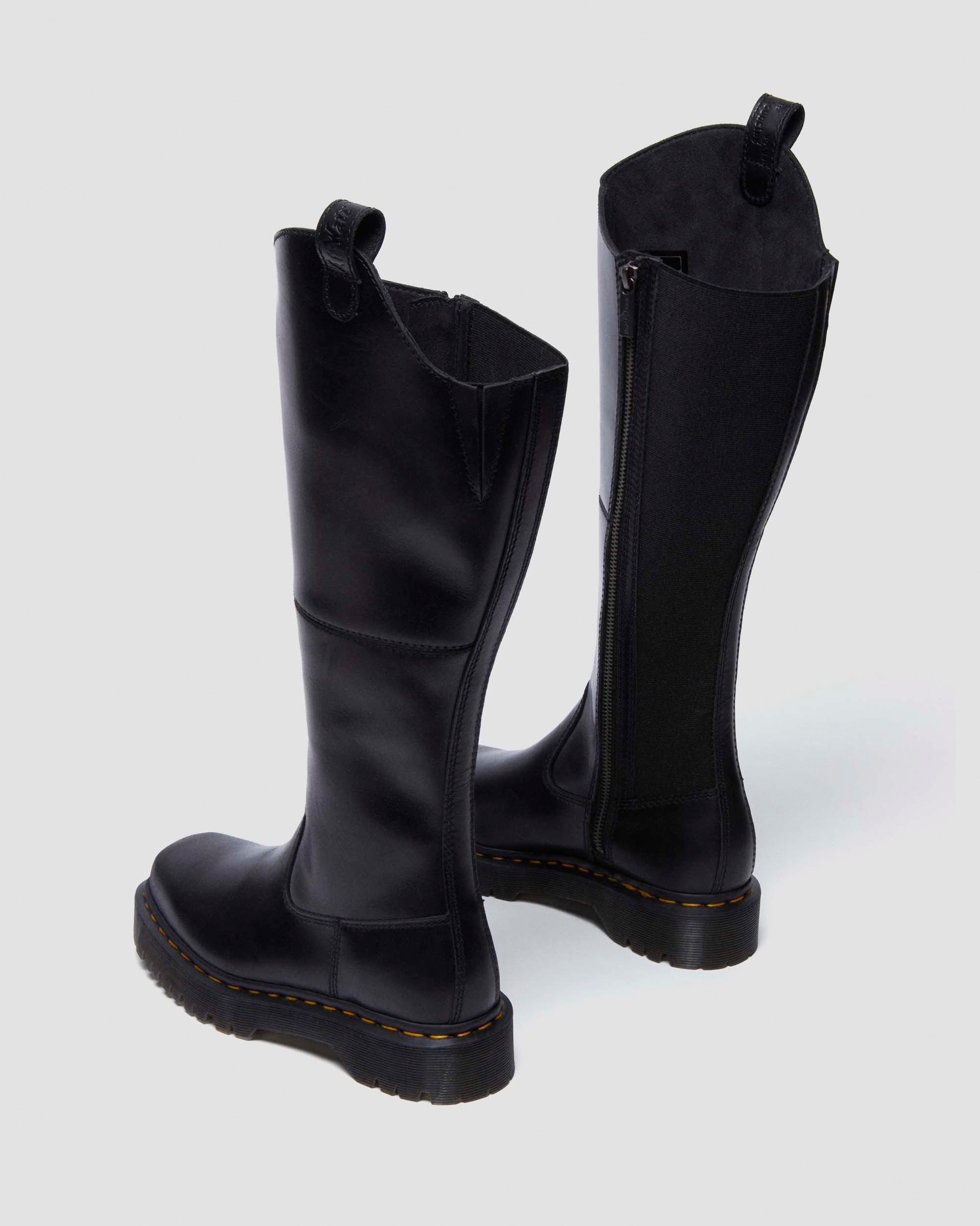 Dr. Martens Amaayah Knee High Leather Boots in Black | Lyst