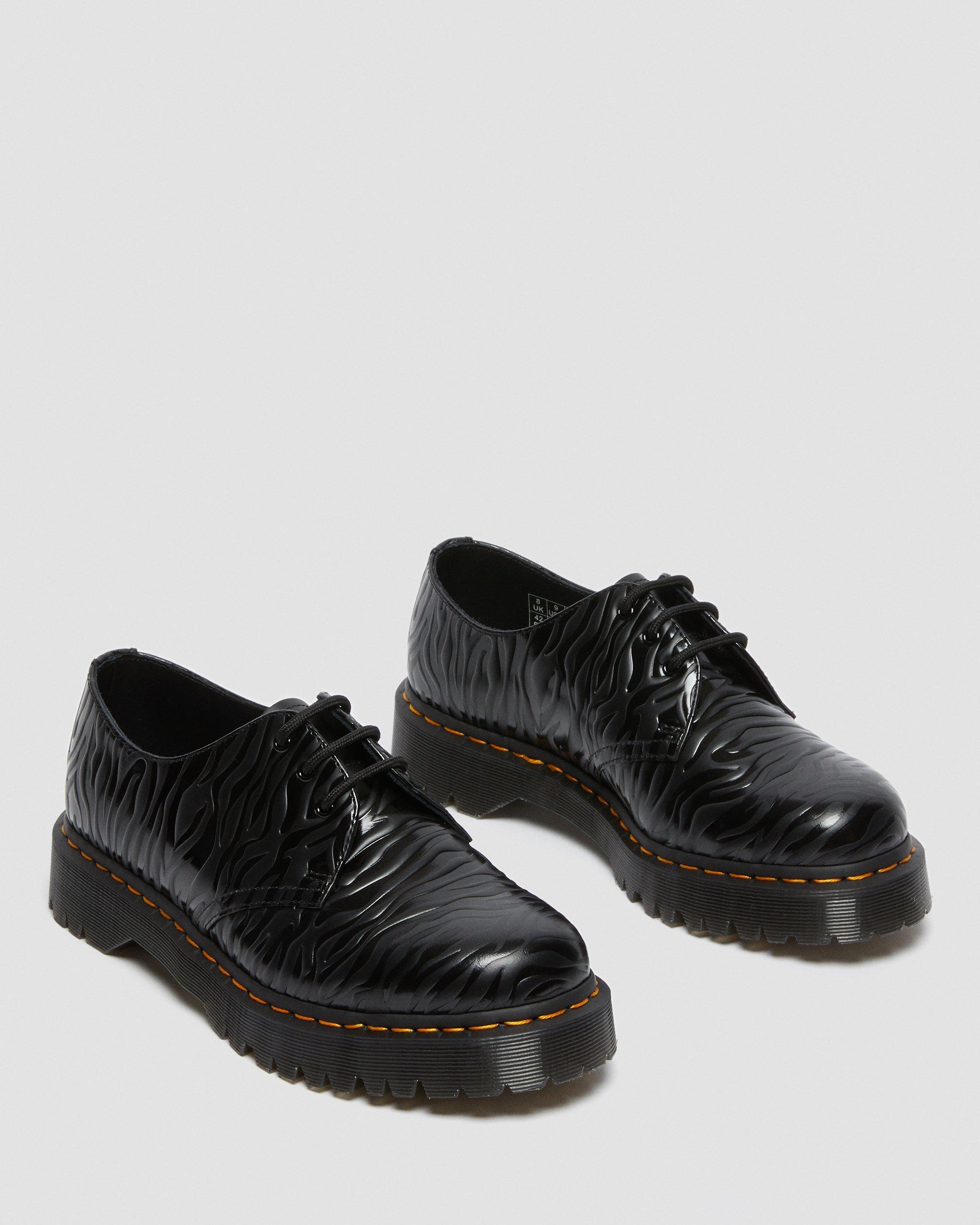 Dr. Martens 1461 Bex Zebra Emboss Leather Oxford Shoes in Black - Lyst