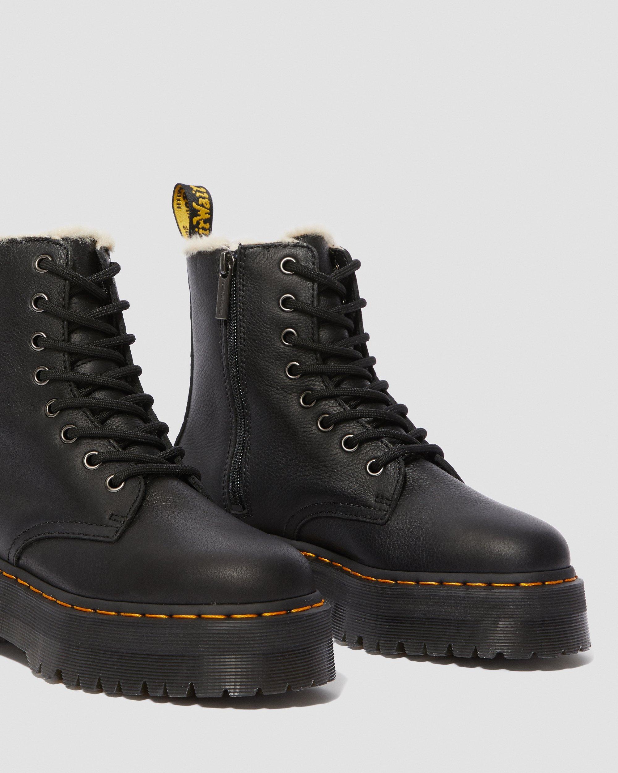 Dr. Martens Jadon Leather Faux Fur Lined Platform in Black for Men Lyst