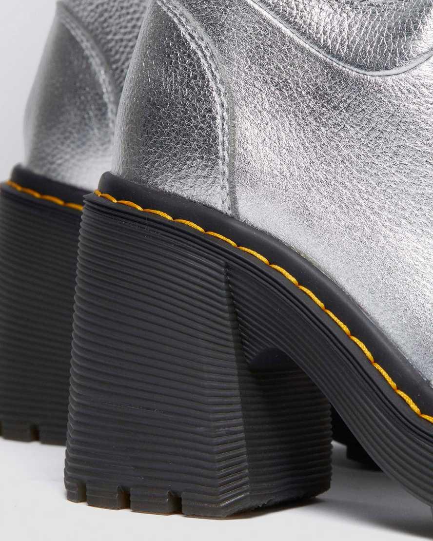 Martens Kasey Leather Knee High Heeled Boots in White Lyst UK