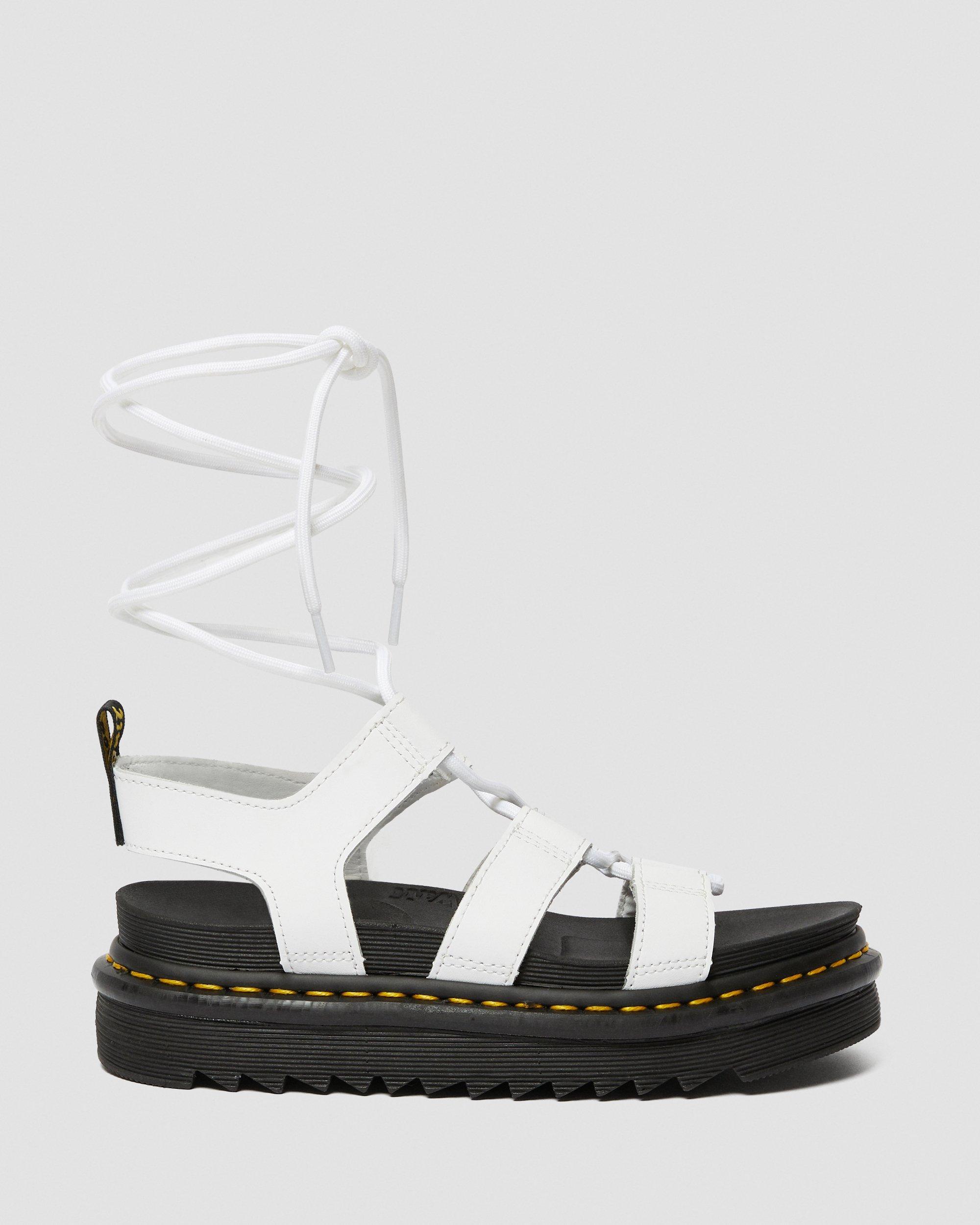 Dr. Martens Nartilla Leather Gladiator Sandals in White - Lyst